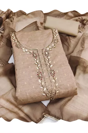 beige modal butti fancy ethnic salwar kameez