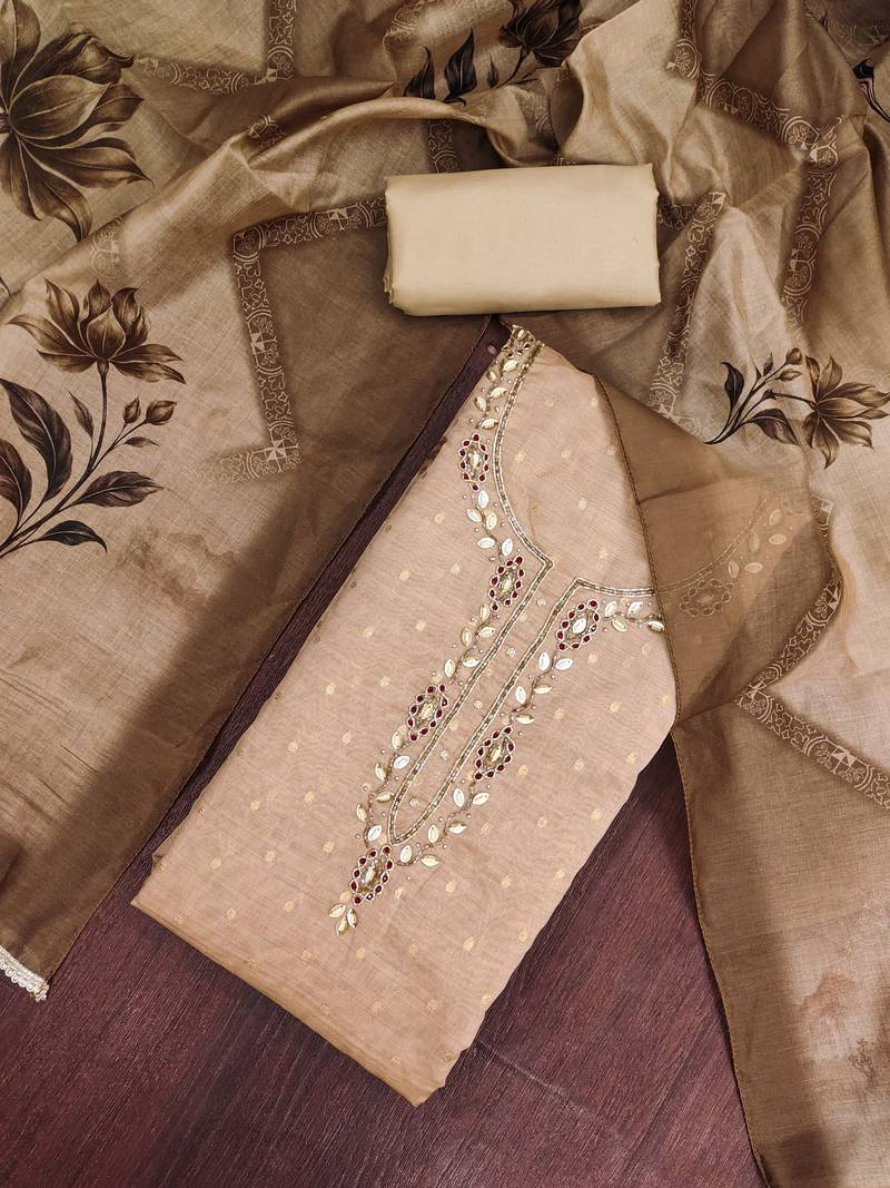 beige modal butti fancy ethnic salwar kameez