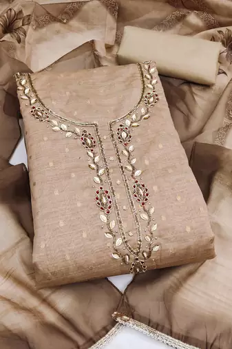 beige modal butti fancy ethnic salwar kameez