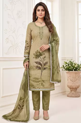 mehendi modal butti fancy ethnic salwar kameez