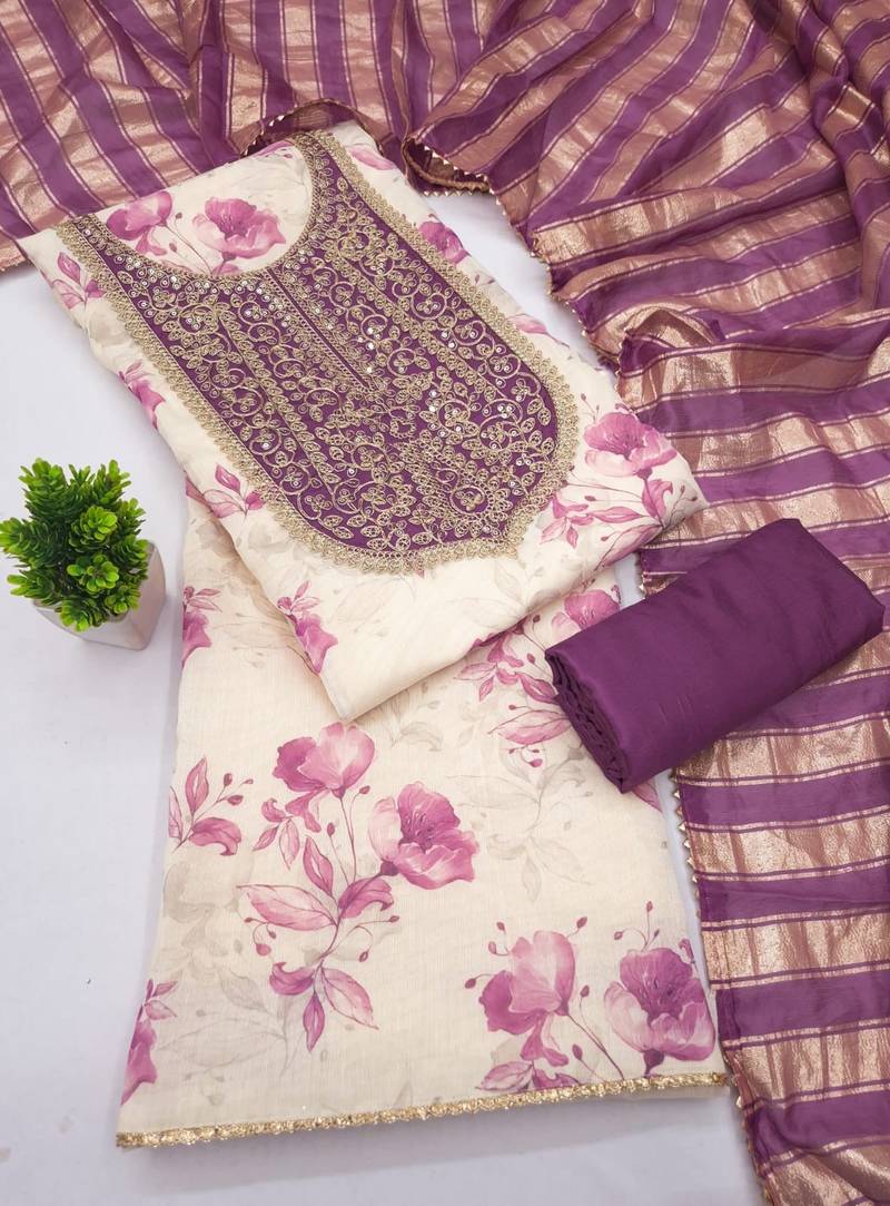 off white ethnic shimmer fabric salwar kameez for girls