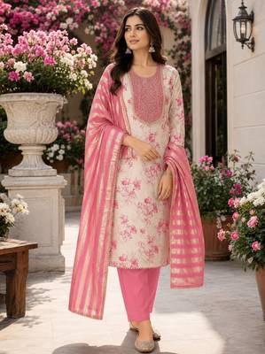 off white ethnic shimmer fabric salwar kameez for girls 1