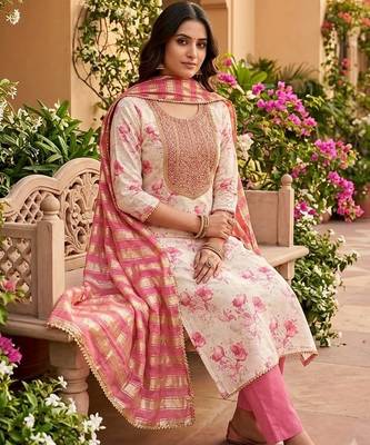 off white ethnic shimmer fabric salwar kameez for girls 2