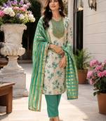 off white ethnic shimmer fabric salwar kameez for girls