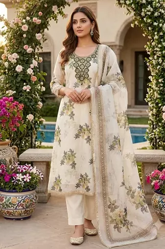 green girlie shimmer fabric salwar kameez