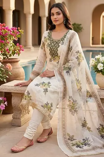 green girlie shimmer fabric salwar kameez