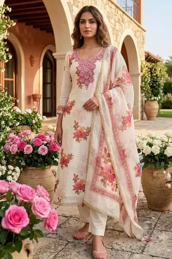 pink girlie shimmer fabric salwar kameez
