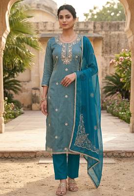 blue salsa beadwork ceremonial suit 1