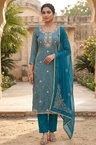 blue salsa beadwork ceremonial suit