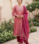 pink salsa beadwork ceremonial suit