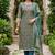 blue shimmer linen ethnic partywear salwar kameez