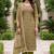 olive shimmer linen ethnic partywear salwar kameez