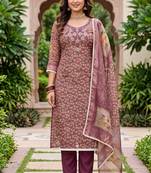 pink shimmer linen ethnic partywear salwar kameez