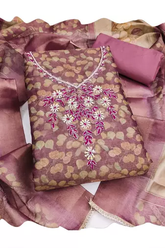 pink shimmer linen ethnic partywear salwar kameez