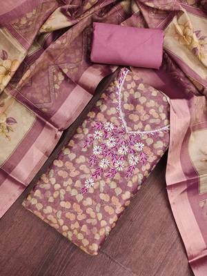 pink shimmer linen ethnic partywear salwar kameez 3