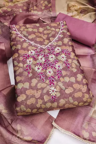 pink shimmer linen ethnic partywear salwar kameez