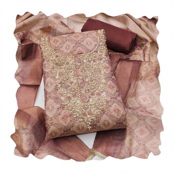 pink shimmer linen ethnic partywear salwar kameez 2