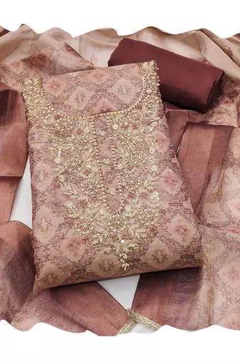 pink shimmer linen ethnic partywear salwar kameez