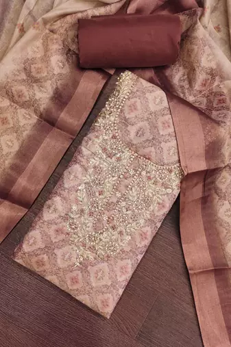 pink shimmer linen ethnic partywear salwar kameez