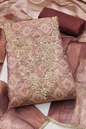 pink shimmer linen ethnic partywear salwar kameez