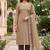 brown shimmer linen ethnic partywear salwar kameez