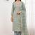 sea green shimmer linen ethnic partywear salwar kameez