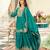 teal embroidered chinon palazzo suit for girls