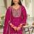 pink embroidered chinon palazzo suit for girls