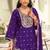 purple embroidered chinon palazzo suit for girls
