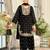 black embroidered chinon palazzo suit for girls