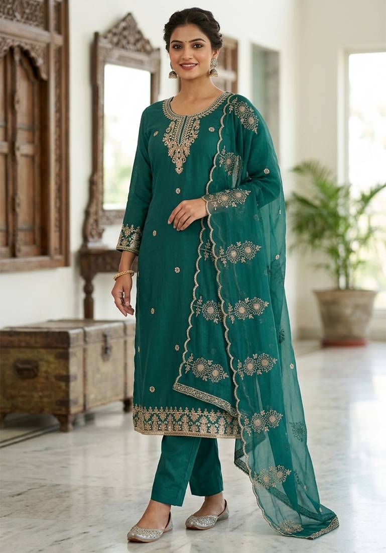 rama embroidered salwar kameez for graceful ethnic looks