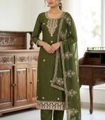 mehendi embroidered salwar kameez for graceful ethnic looks