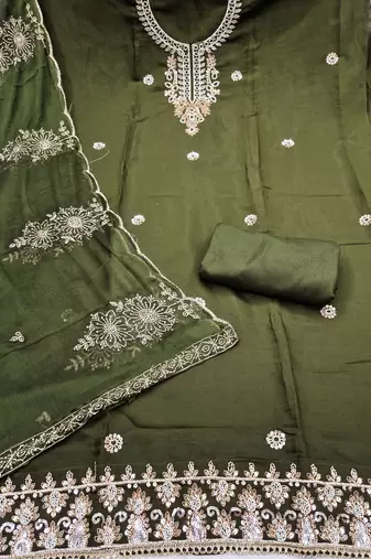 mehendi embroidered salwar kameez for graceful ethnic looks
