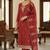brown embroidered salwar kameez for graceful ethnic looks