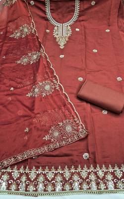 brown embroidered salwar kameez for graceful ethnic looks 3