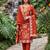 rust embroidered salwar kameez for graceful ethnic looks