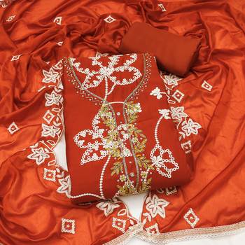 rust embroidered salwar kameez for graceful ethnic looks 4