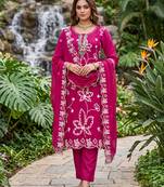 pink embroidered salwar kameez for graceful ethnic looks