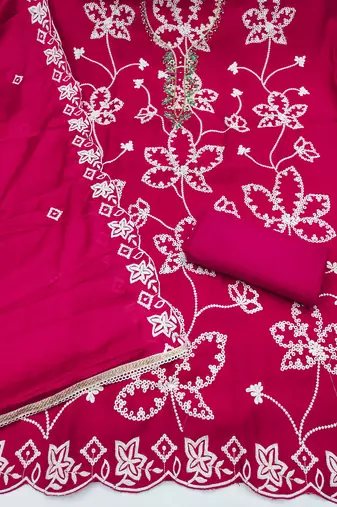 pink embroidered salwar kameez for graceful ethnic looks
