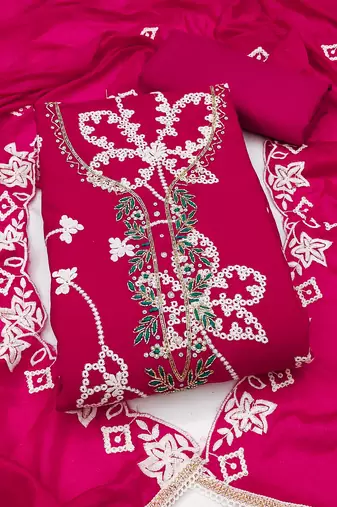 pink embroidered salwar kameez for graceful ethnic looks