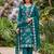 teal embroidered salwar kameez for graceful ethnic looks
