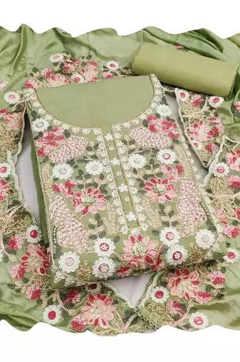 pista embroidered salwar kameez for graceful ethnic looks