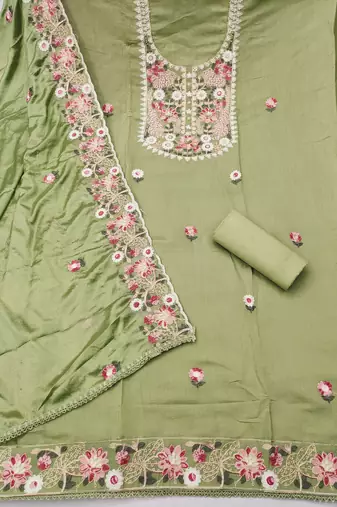 pista embroidered salwar kameez for graceful ethnic looks