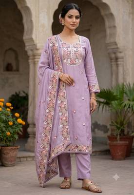 purple embroidered salwar kameez for graceful ethnic looks 1