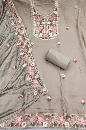 grey embroidered salwar kameez for graceful ethnic looks