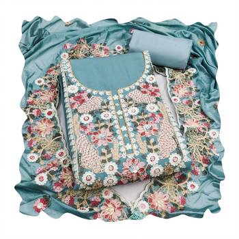 blue embroidered salwar kameez for graceful ethnic looks 2