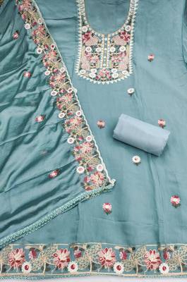 blue embroidered salwar kameez for graceful ethnic looks 3