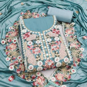 blue embroidered salwar kameez for graceful ethnic looks 4