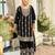 black heavy chinon designer embroidered palazzo dress