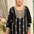 black heavy chinon designer embroidered palazzo dress